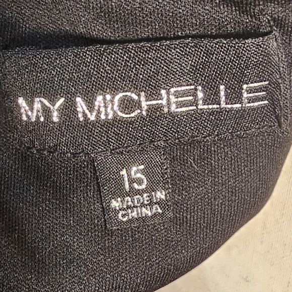 Floral Embroidered Black Dress By My Michelle. Black Fully Embroidered - Picture 8 of 14